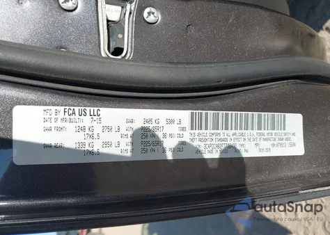 2015 Dodge Journey American Value Pkg z USA, uszkodzony, nr VIN 3C4PDCAB2FT738432